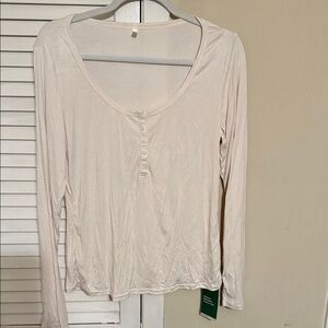 HALARA Cream Button-Front Blouse